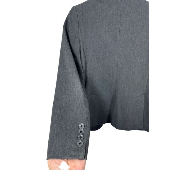 Express Gray Long Sleeve Blazer Jacket Size 6 Single Button Career Formal - Picture 2 of 11